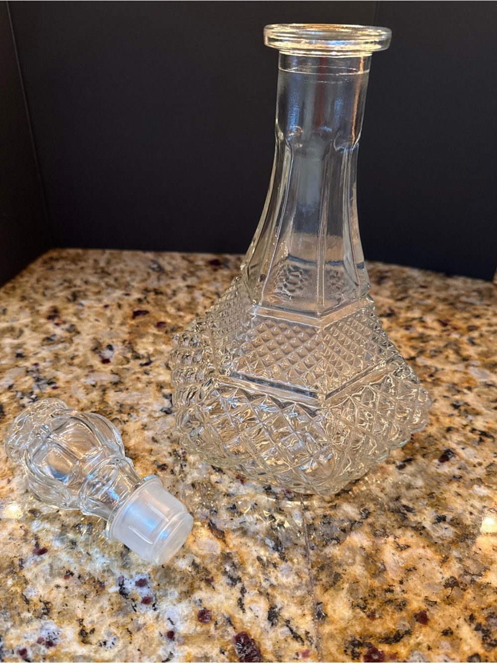 Vintage Anchor Hocking Wexford Ships Decanter with Stopper : 12” tall